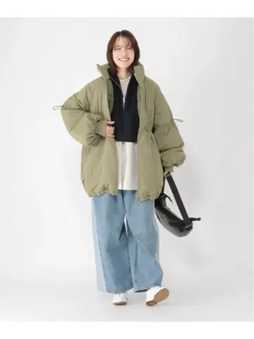 미사용품 드로스트 미들 코트 블루종 충전솜 아우터