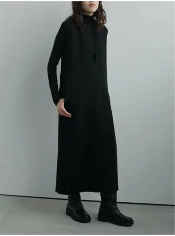 anuke 키 넥 니트 원피스 블랙 36