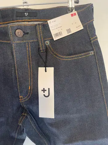 [ 미사용 ] +J 다크 데님 슬림 핏 청바지