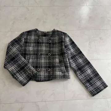 SNIDEL 노카라 트위드 자켓