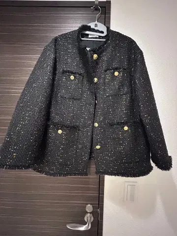 플라스테 노카라 자켓 라메 믹스