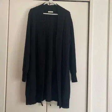 새상품급 고급 쉽스 리브 긴팔 니트 가디건 롱 코트 일본제