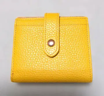 옐로우 컬러 가죽 접이식 지갑