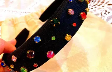 RE AKTUND 비쥬 스톤 머리띠 반짝반짝 블랙