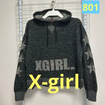 X-girl 니트 후드티 새상품급