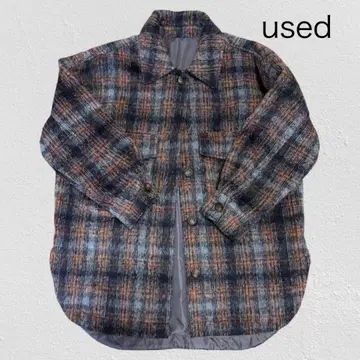 중고 체크 무늬 자켓 esica