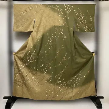 No.2899 순수 실크 금채 기하학 가지꽃 문양 호몬기 새상품급