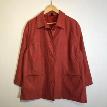 빈티지 빨간색 오픈 카라 자켓 구제 의류