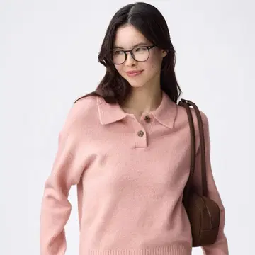 GU 퍼프 니트 피케 셔츠 XL 사이즈