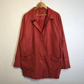 빈티지 빨간색 레드 롱 자켓 트렌치풍