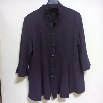 퍼플 오부 소매 자켓 프릴 A라인