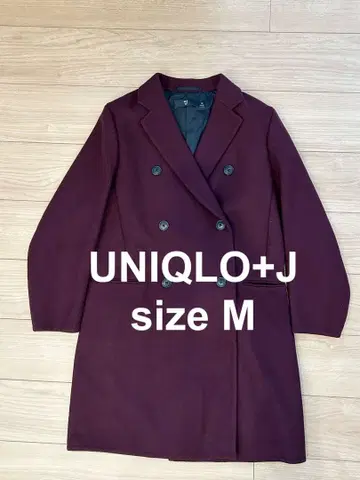 UNIQLO +J 질 샌더 체스터 코트 M 보르도 와인 레드