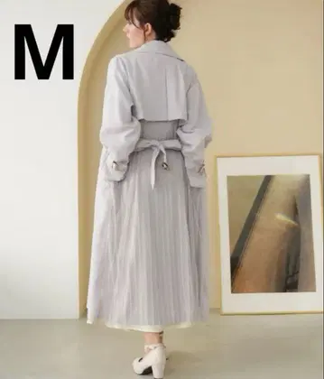 아스트리아 오딜 극미품 백 튤 트렌치코트 라벤더 M