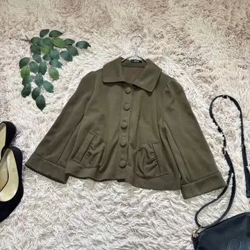 6912 드레스킵 숏 자켓 [38] 카키/싸개 버튼/7부 소매