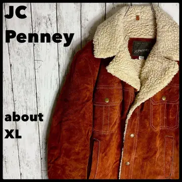 JC Penney 스웨이드 트래커 자켓 XL 상당 보아 블루종