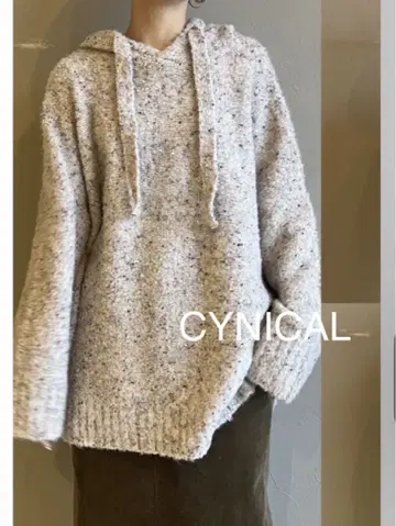 CYCLICAL 믹스 부클 니트 후디 새상품급