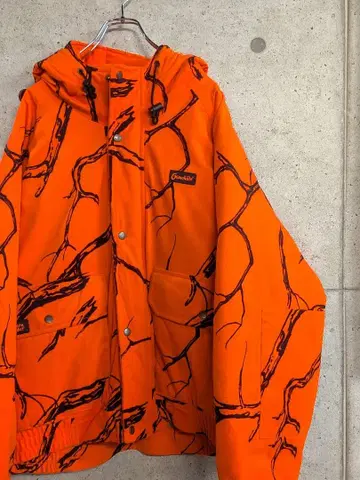 GAME HIDE 오렌지 충전솜 다운 XL 프레데터 카모프