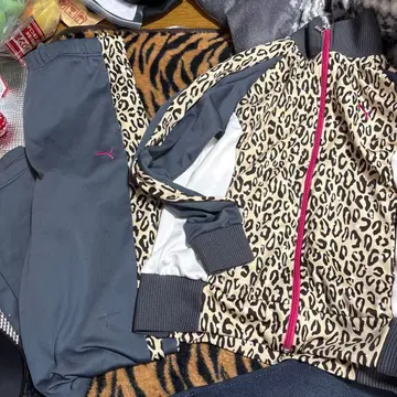 PUMA 셋업 레오파드 저지 자켓 팬츠