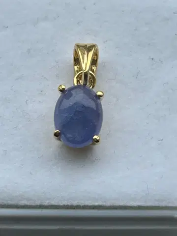 탄자나이트 오벌 펜던트 골드 도금