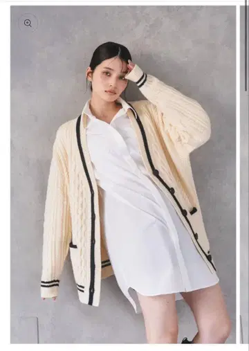 CONNSE 케이블 니트 가디건