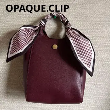 OPAQUE.CLIP 버건디 가죽 미니 백 스카프 포함
