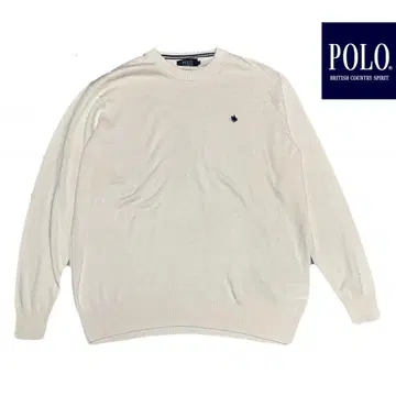 POLO 니트 스웨터 크림 오버 사이즈 XL