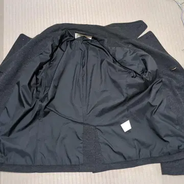 다크 그레이 울 혼방 피코트