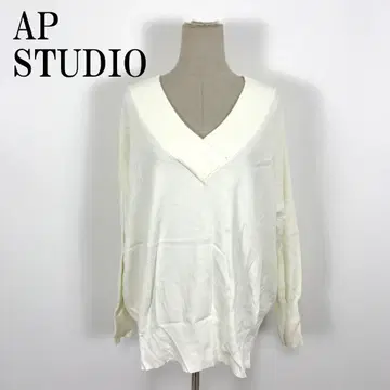 LA9123 에이피스튜디오 긴팔 니트 화이트 레이온 F