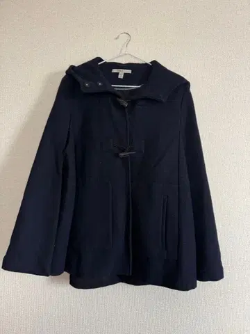 네이비 케이프 스타일 더플 코트