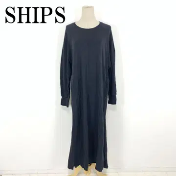 LA9124 SHIPS 쉽스 롱 원피스 블랙 코튼 100% 38