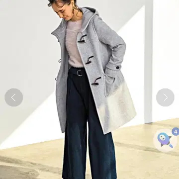 그린 레이블 릴랙싱 롱 더플 코트 38 그레이