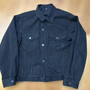 블랙 데님 자켓 GU M 쇼트 기장