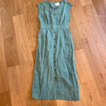 B:MING 린넨 슬리브리스 롱 원피스 M