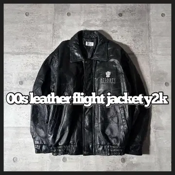 00s patchwork leather flight jacket y2k