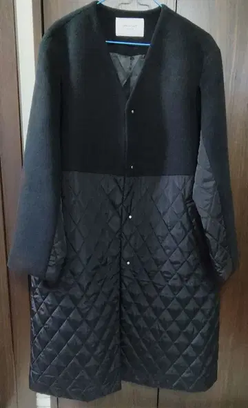 OPAQUE.CLIP 울 캐시미어 블렌드 퀼팅 도킹 코트 M