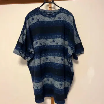 드럭 스토어즈 빅 사이즈 돌먼 반팔 니트소 네이비