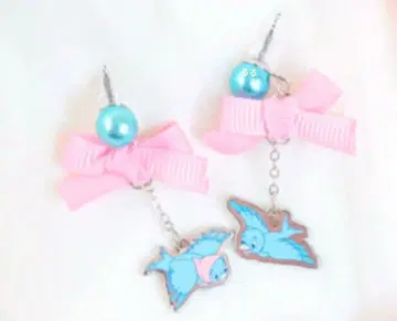 시마무라 디즈니 kaho 신데렐라 파랑 작은 새 참 리본 귀걸이