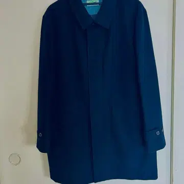 네이비 스텐카라 코트 울 혼방