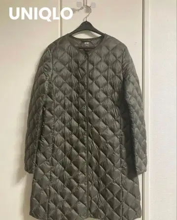 컨디션 최상 UNIQLO 유니클로 울트라 라이트 다운 퀼팅 롱 카키 M