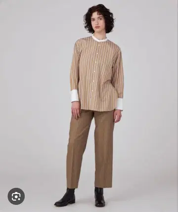 코튼 브로드 밴드 카라 셔츠/MACPHEE