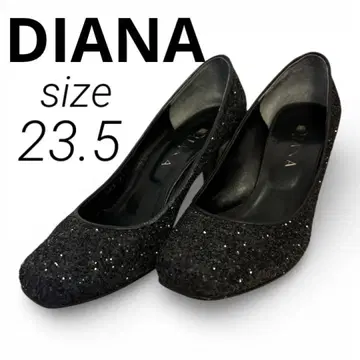 [ DIANA ] 블랙 글리터 펌프스 블랙 23.5cm 스팽글