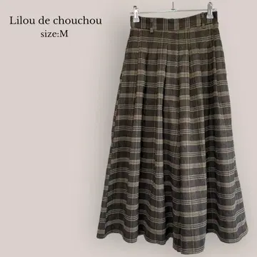 [릴 데 슈슈] 와이드 플레어 팬츠 가우초 팬츠 체크 밴딩 M