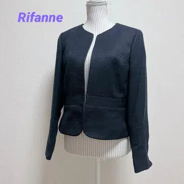 리팬네 도쿄 소와르 노카라 자켓 빅 사이즈 트위드 라메