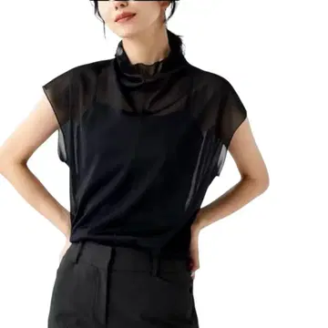 미사용 새상품 플라스테 PLST 시어 보틀넥 프렌치 슬리브 풀오버