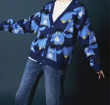 푸 자카드 니트 가디건 유유백서