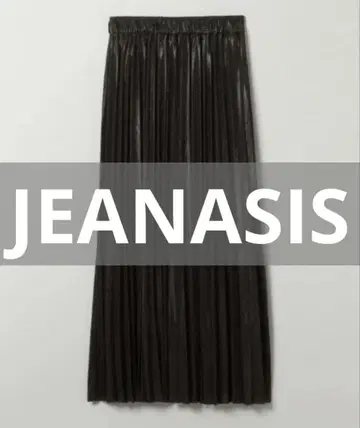 JEANASIS 글리터 롱 플리츠 스커트 블랙