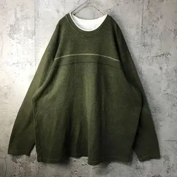 B1452 구제 의류 트레이닝복 맨투맨 모스그린 90s Y2K