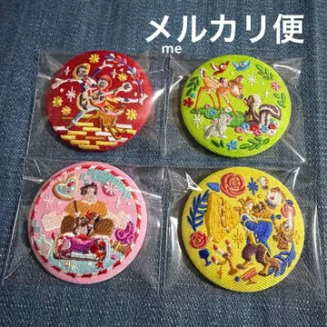 디즈니 자수 캔뱃지 4개 세트