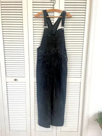 Free People Ziggy 데님 살로펫 XS 블랙 오버롤