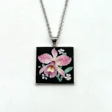 [ 새상품급 ] 슌카네 토시카네 목걸이 플라워 꽃무늬 실버 컬러